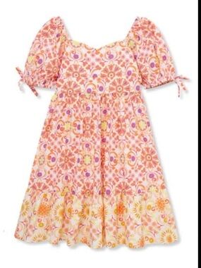 NWT TRUCE Girls Print Puff Sleeve Sundress Size Medium